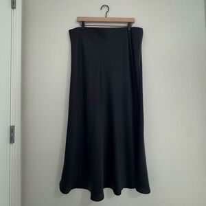 LOFT Classic Black Satin Skirt